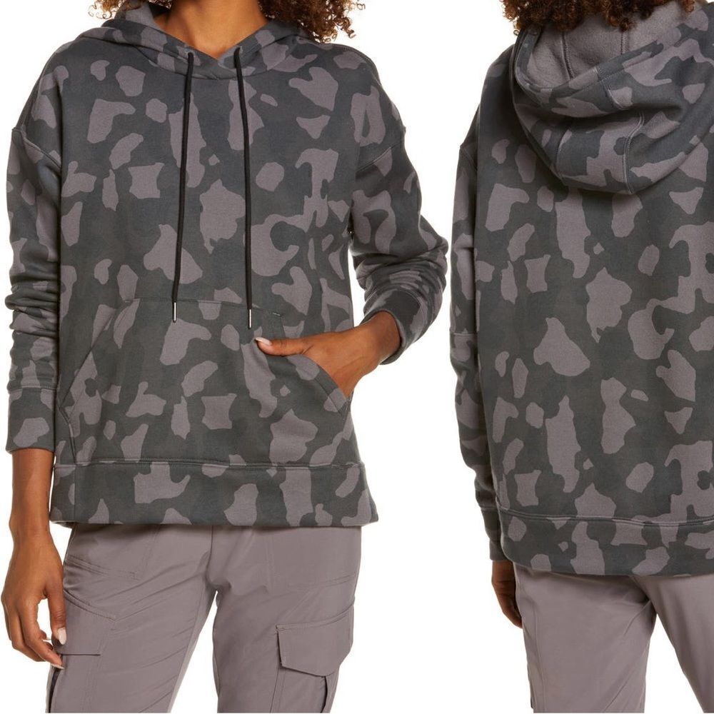 Zella Women’s Cara everyday print soft cotton pullover sweatshirt, Sz XXS, NWT